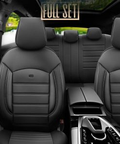 Juego de fundas para asientos de coche OTOM INSPIRE 3501 BLACK ECO-LEATHER 3-ZIP