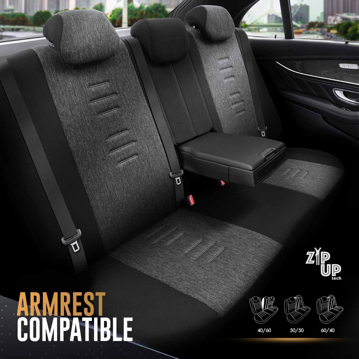 Juego de fundas para asientos de coche OTOM THRONE 102 SMOKED 3-ZIP 6 Juego de fundas para asientos de coche OTOM THRONE 102 SMOKED 3-ZIP