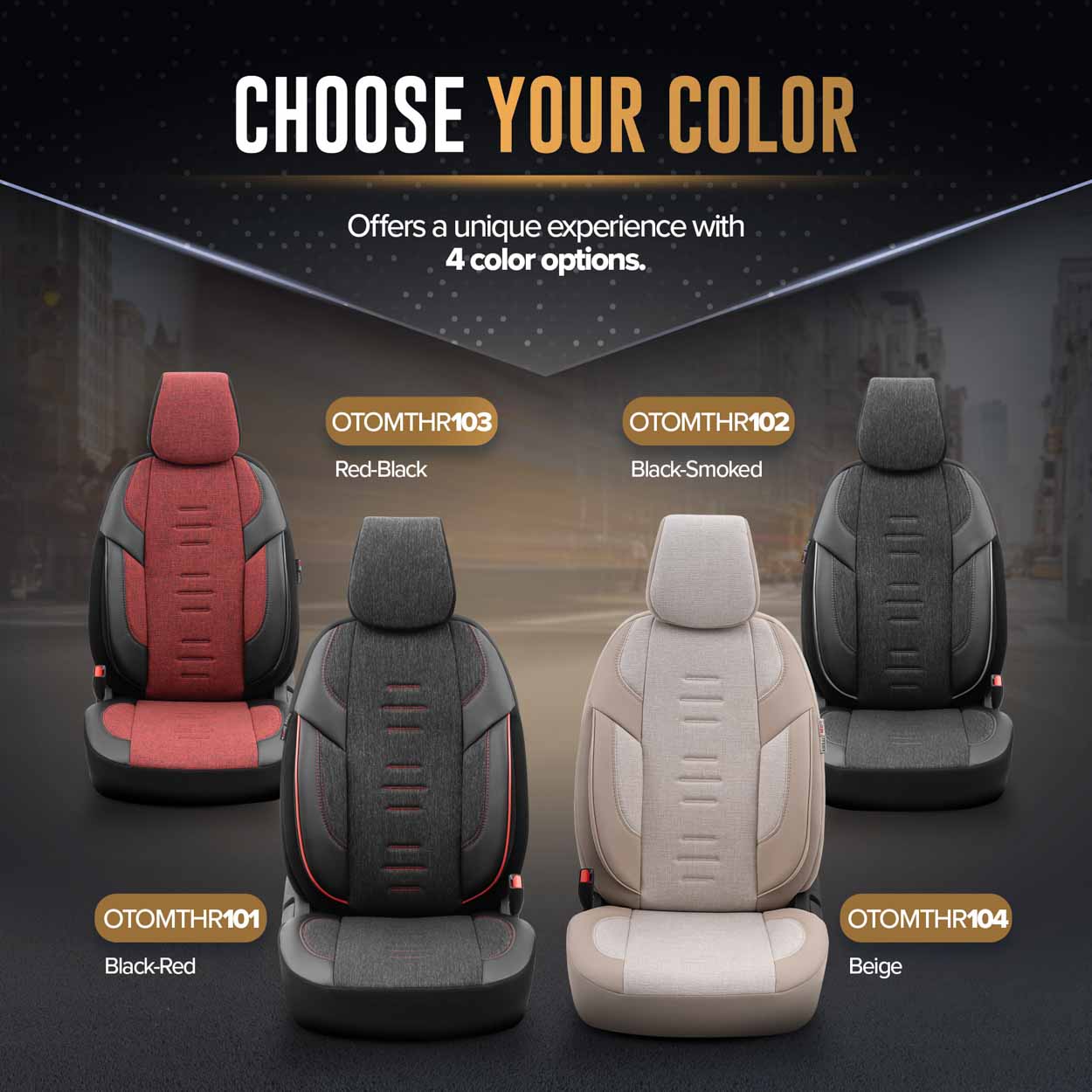 Juego de fundas para asientos de coche OTOM THRONE 102 SMOKED 3-ZIP 9 Juego de fundas para asientos de coche OTOM THRONE 102 SMOKED 3-ZIP