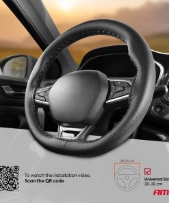 Cubierta del Volante PERFIORADA ATADA color negro 38-39 mm