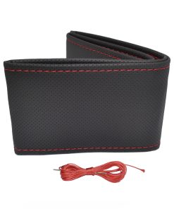 Cubierta del Volante PERFIORADA ATADA color negro con hilo rojo 38-39 mm
