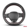 Cubierta del Volante PERFIORADA ATADA color negro con hilo rojo 38-39 mm