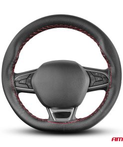 Cubierta del Volante PERFIORADA ATADA color negro con hilo rojo 38-39 mm