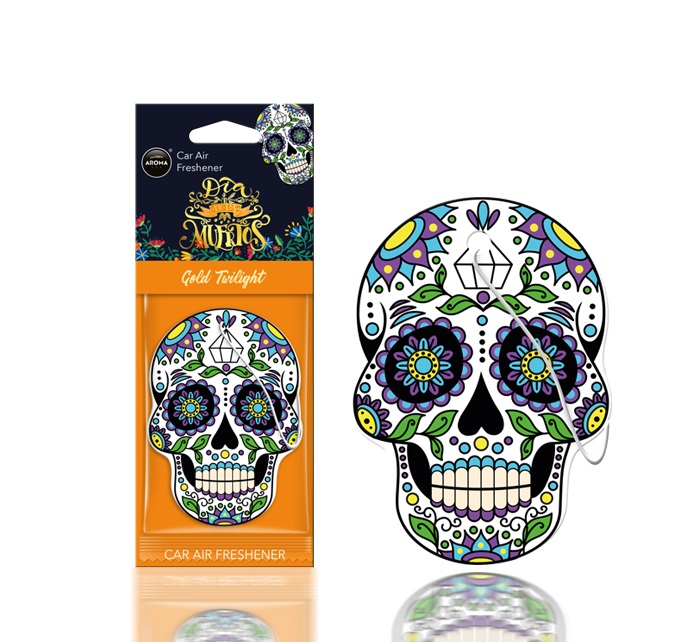 Ambientador para coche AROMA DIA DE LOS MUERTOS Gold Tatoo 1 Ambientador para coche AROMA DIA DE LOS MUERTOS Gold Tatoo