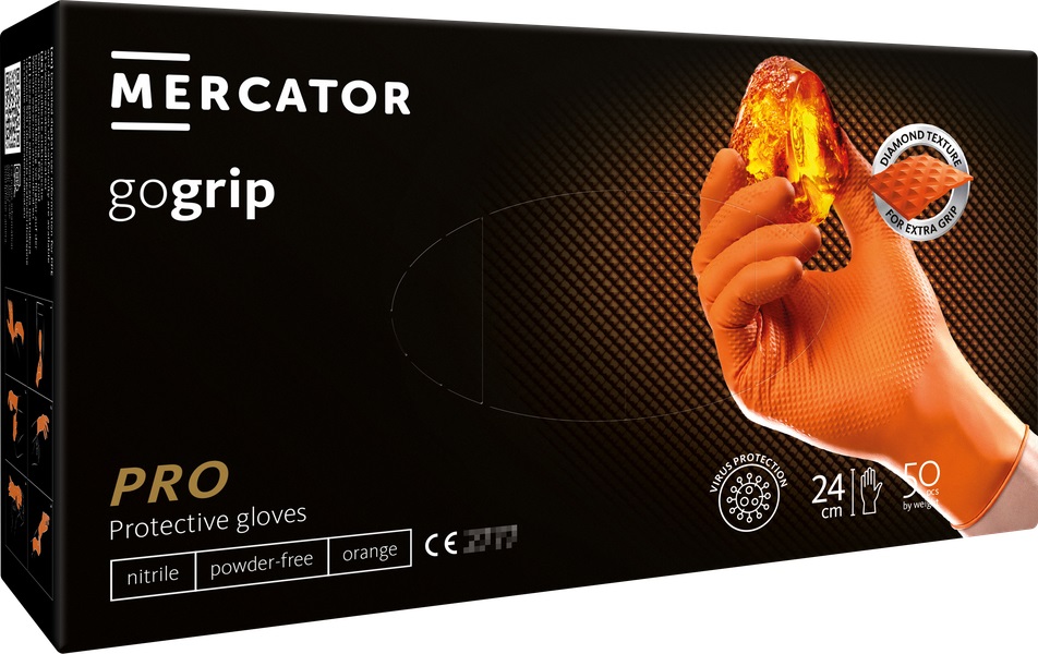 Guantes de nitrilo GoGrip naranja talla L, 50 uds. 1 Guantes de nitrilo GoGrip naranja talla L, 50 uds.