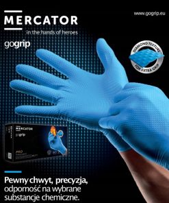 Guantes de nitrilo GoGrip azul talla L, 50 piezas
