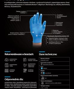 Guantes de nitrilo GoGrip azul talla L, 50 piezas