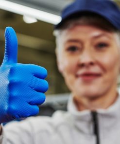 Guantes de nitrilo GoGrip azul talla L, 50 piezas