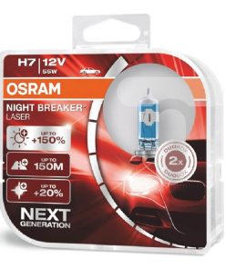 Bombilla Halógena Osram H7 12V 55W PX26d NIGHT BREAKER LASER +150%  /2unid.