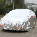 Cobertor reflectivo para coche (funda protectora) , color ALUMINIO, con cierre, 120g algodón, talla: M