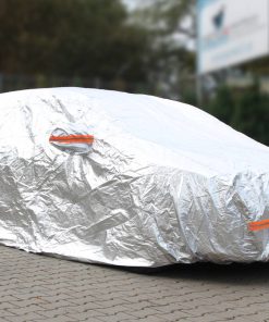 Cobertor reflectivo para coche (funda protectora) , color ALUMINIO, con cierre, 120g algodón, talla: M