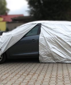 Cobertor reflectivo para coche (funda protectora) , color ALUMINIO, con cierre, 120g algodón, talla: M