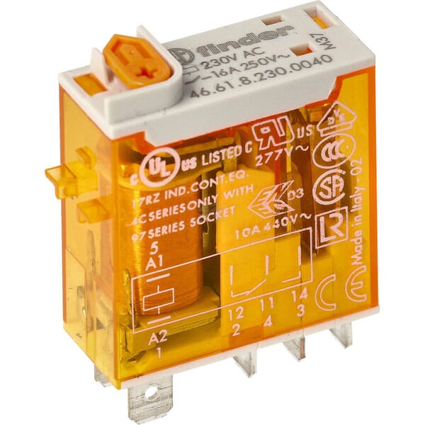 Mini.rel.1CO 16A/230V AC/Agni/Botón de prueba/Mech.ind.