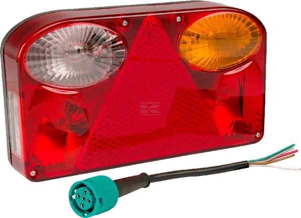 Piloto trasero RH rectangular, 12/24V, 235x135x52mm, Bayoneta 5 polos