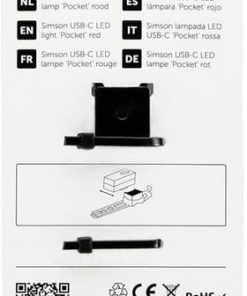 Luz LED "de bolsillo" recargable USB-C, roja