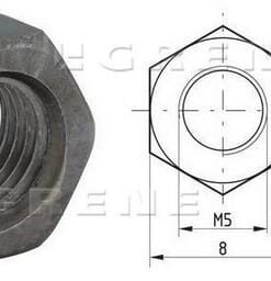 Tuerca hexagonal DIN934 M5x0.80, acero clase 8, Kramp