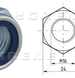 Tuerca hexagonal DIN985 M16x2.00 acero zincado 8.8, Kramp 9 Tuerca hexagonal DIN985 M16x2.00 acero zincado 8.8, Kramp