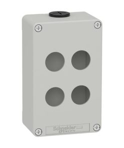 Caja de pulsadores, metal, 4 agujeros