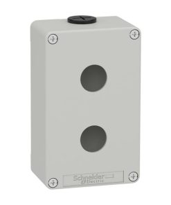Caja de pulsadores, metal, 2 orificios