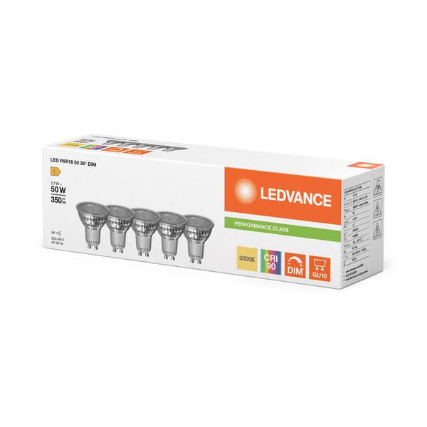 Lámpara LED 3.7W 830 GU10 (5 unidades) 3 Lámpara LED 3.7W 830 GU10 (5 unidades) - Imagen 3