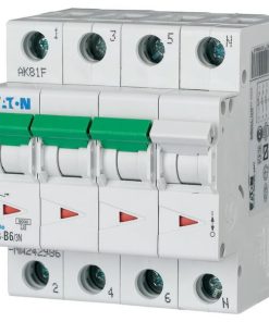 Mini interruptor automático 6A, 3P+N, B