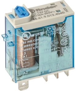 Mini relé 1CO 16A/12V CC/AgSnO2 Botón de prueba/Mech.ind.