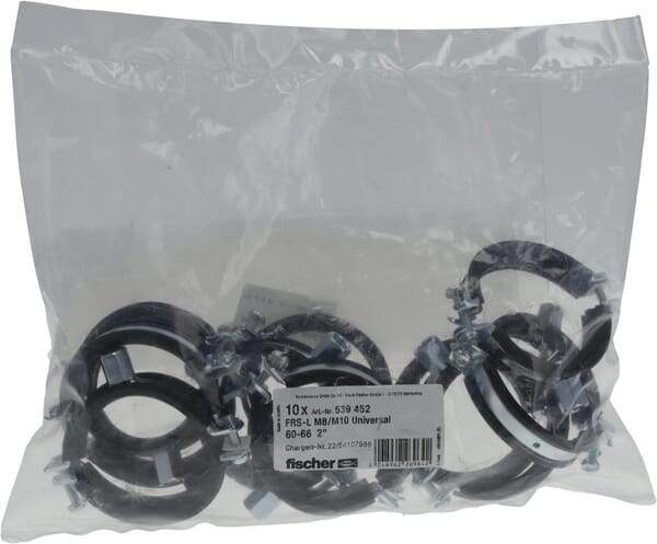 Abrazadera de tubo FRS-L 60-66 8/10 10uds 5 Abrazadera de tubo FRS-L 60-66 8/10 10uds - Imagen 5