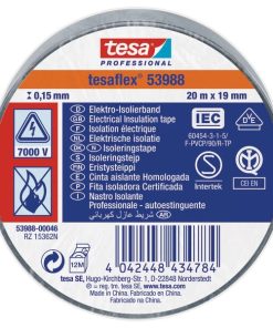 Cinta aislante, gris, 20 m x 19 mm TesaFLEX®