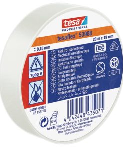 Cinta aislante, blanca, 20 m x 19 mm TesaFLEX®