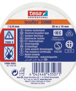 Cinta aislante, blanca, 20 m x 19 mm TesaFLEX®