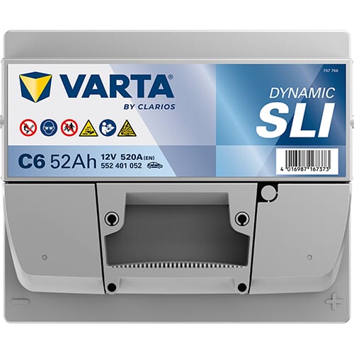 Batería 12 V 52 Ah 520 A C6 VARTA Dynamic SLI 14 Batería 12 V 52 Ah 520 A C6 VARTA Dynamic SLI - Imagen 14