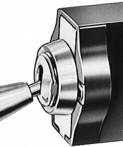 Interruptor basculante, S28, 3-pin, Ø 12,5 mm, cromado