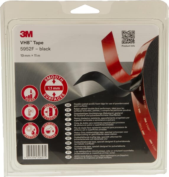 Cinta, 3M™ VHB™, 5952 F cubierta IPC negra 3 Cinta, 3M™ VHB™, 5952 F cubierta IPC negra - Imagen 3