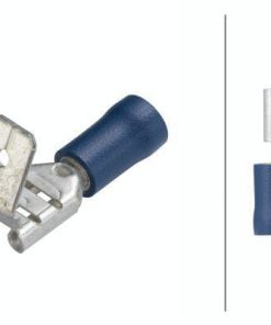 Enchufe plano hembra-macho con funda, azul 1,5-2,5 mm²