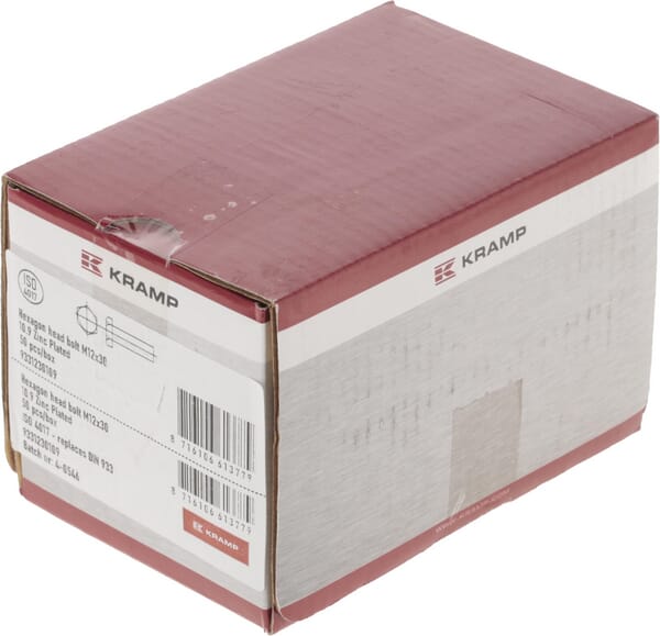 Tornillo hexagonal DIN 933 M12 x 30 acero cincado 10.9 Kramp 7 Tornillo hexagonal DIN 933 M12 x 30 acero cincado 10.9 - Imagen 7