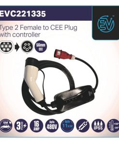 Cable de carga EV, tipo 2, enchufe CEE, 11 kW, 16 A, 5 m 16 Cable de carga EV, tipo 2, enchufe CEE, 11 kW, 16 A, 5 m