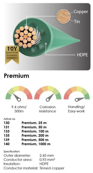 Cable de señalización Premium, de cobre (2,45 mm), 1000 m 3 Cable de señalización Premium, de cobre (2,45 mm), 1000 m - Imagen 3
