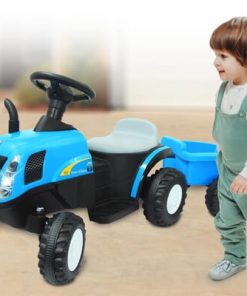 Tractor New Hollandcon remolque azul 6V