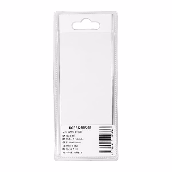 Tuerca y tornillo M8 x 25 mm, 8.8 (25 uds.) - Imagen 3