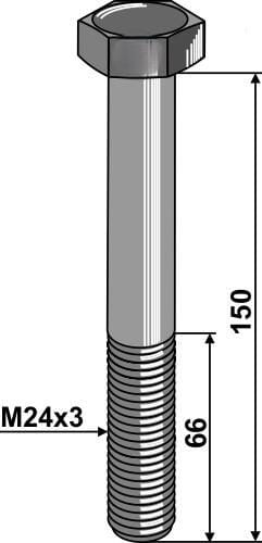 Tornillo de cabeza hexagonal M24x3x150/66 3 Tornillo de cabeza hexagonal M24x3x150/66 - Imagen 3