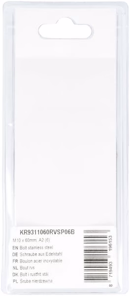 Tornillo acero inoxidable M10 x 60 mm, A2 (6 uds.) 3 Tornillo acero inoxidable M10 x 60 mm, A2 (6 uds.) - Imagen 3
