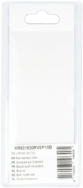 Tornillo acero inoxidable M6 x 30 mm, A2 (10 uds.) 3 Tornillo acero inoxidable M6 x 30 mm, A2 (10 uds.) - Imagen 3