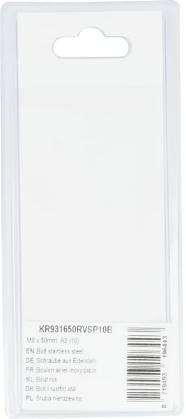 Tornillo acero inoxidable M6 x 50 mm, A2 (10 uds.) 3 Tornillo acero inoxidable M6 x 50 mm, A2 (10 uds.) - Imagen 3