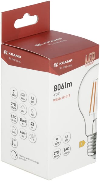 Bombilla Filamento LED - Classic A60 E27 7 W Regulable 4 Bombilla Filamento LED - Classic A60 E27 7 W Regulable - Imagen 4