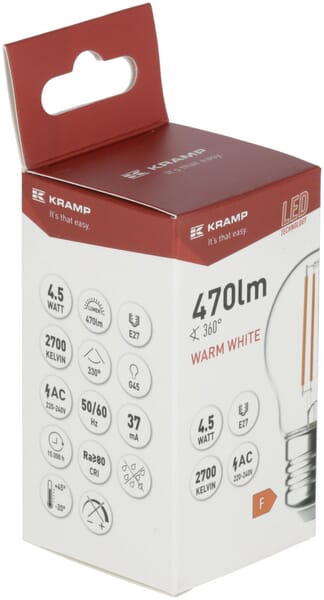 Bombilla Filamento LED - Globo G45 E27 4,5 W 2 Bombilla Filamento LED - Globo G45 E27 4,5 W - Imagen 2