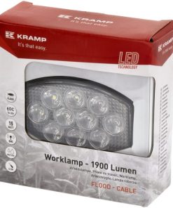 Luz de trabajo LED, 15 W, 1900 lm, oval, 10-30 V, 120 x 38 x 80 mm, proyector, 10 LED, Kramp