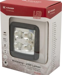 Faro de trabajo LED, 40W, 4500lm, cuadrado, blanco, 101x74.5x98mm, enchufe Deutsch, proyector amplio, 4 LEDs, Kramp
