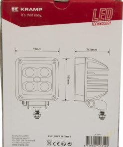 Faro de trabajo LED, 40W, 4500lm, cuadrado, blanco, 101x74.5x98mm, enchufe Deutsch, proyector amplio, 4 LEDs, Kramp