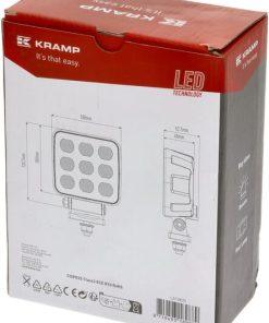 Faro de trabajo LED, 90 W, 6800 lm, cuadrado, 12/24 V, blanco, 108 x 120,7 x 52,7 mm enchufe Deutsch, luz de proyección, 18 LEDs