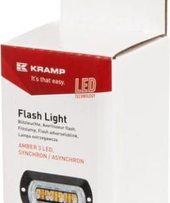 Luz de advertencia LED, ámbar, 3 LED, Kramp